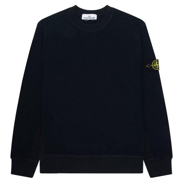Stone Island Navy Heavy Waffle Cotton Sweatshirt
