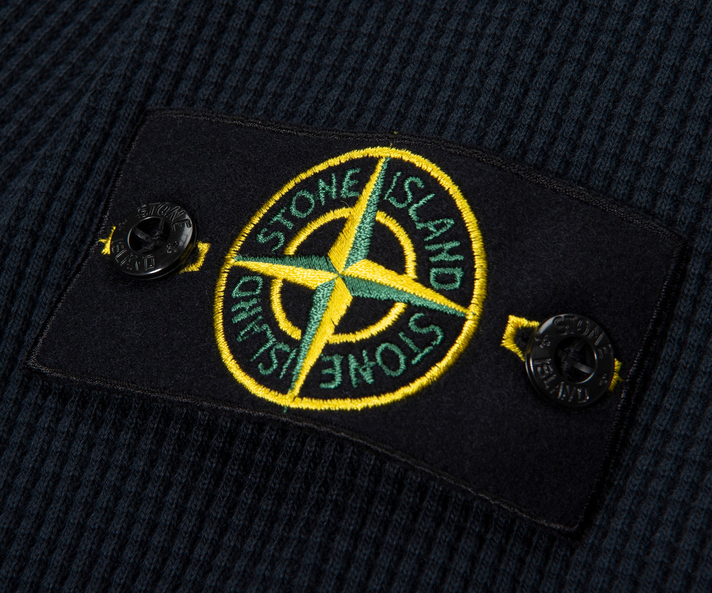 Stone Island Navy Heavy Waffle Cotton Sweatshirt