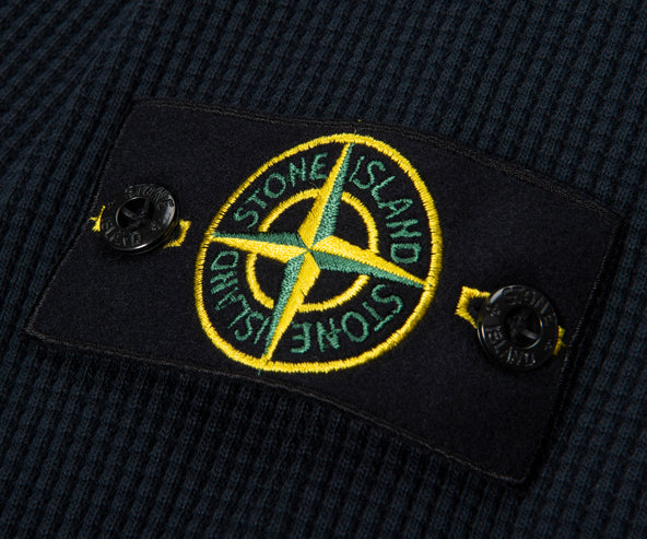 Stone Island Navy Heavy Waffle Cotton Sweatshirt