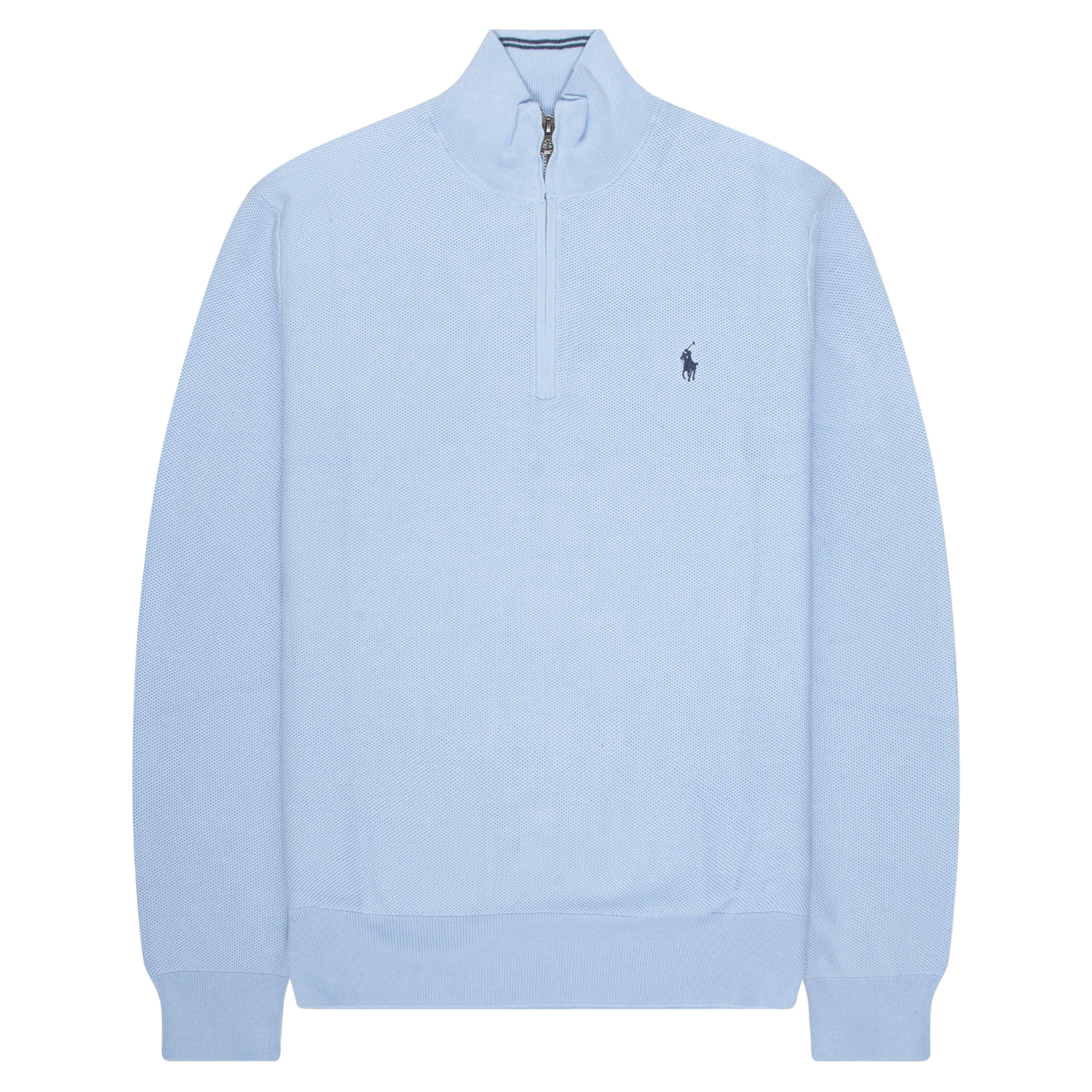 Ralph Lauren Sky Blue Textured 1/4 Zip Sweater