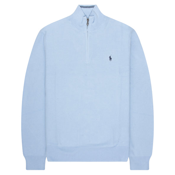 Polo Ralph Lauren Sky Blue Textured 1/4 Zip Sweater