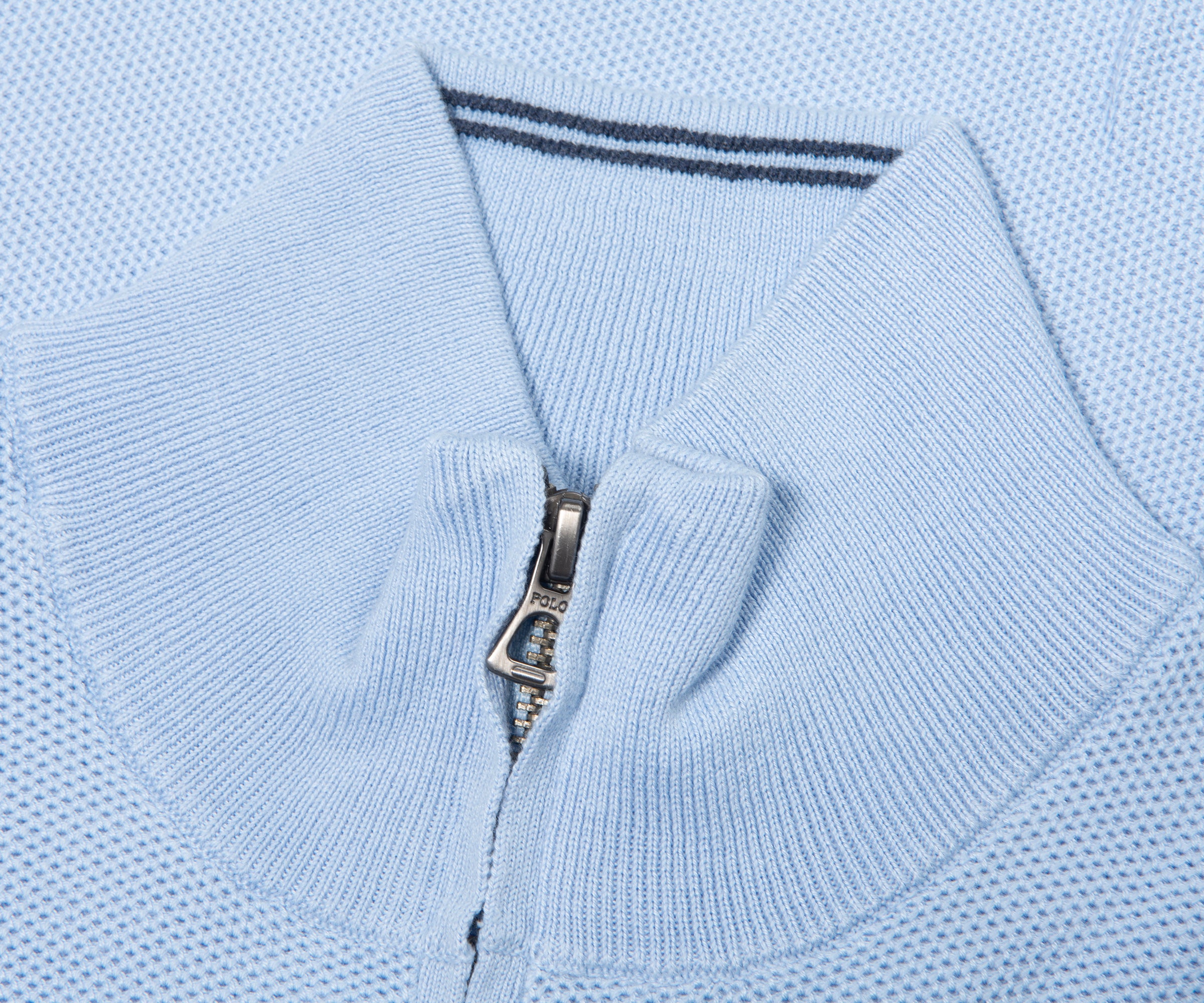 Ralph Lauren Sky Blue Textured 1/4 Zip Sweater