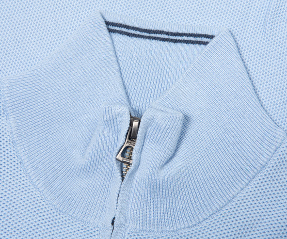 Polo Ralph Lauren Sky Blue Textured 1/4 Zip Sweater