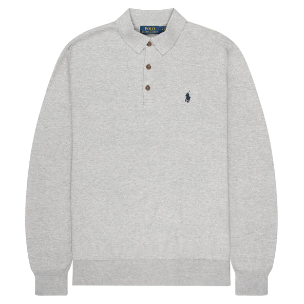 Polo Ralph Lauren Grey Heather Knitted LS Polo