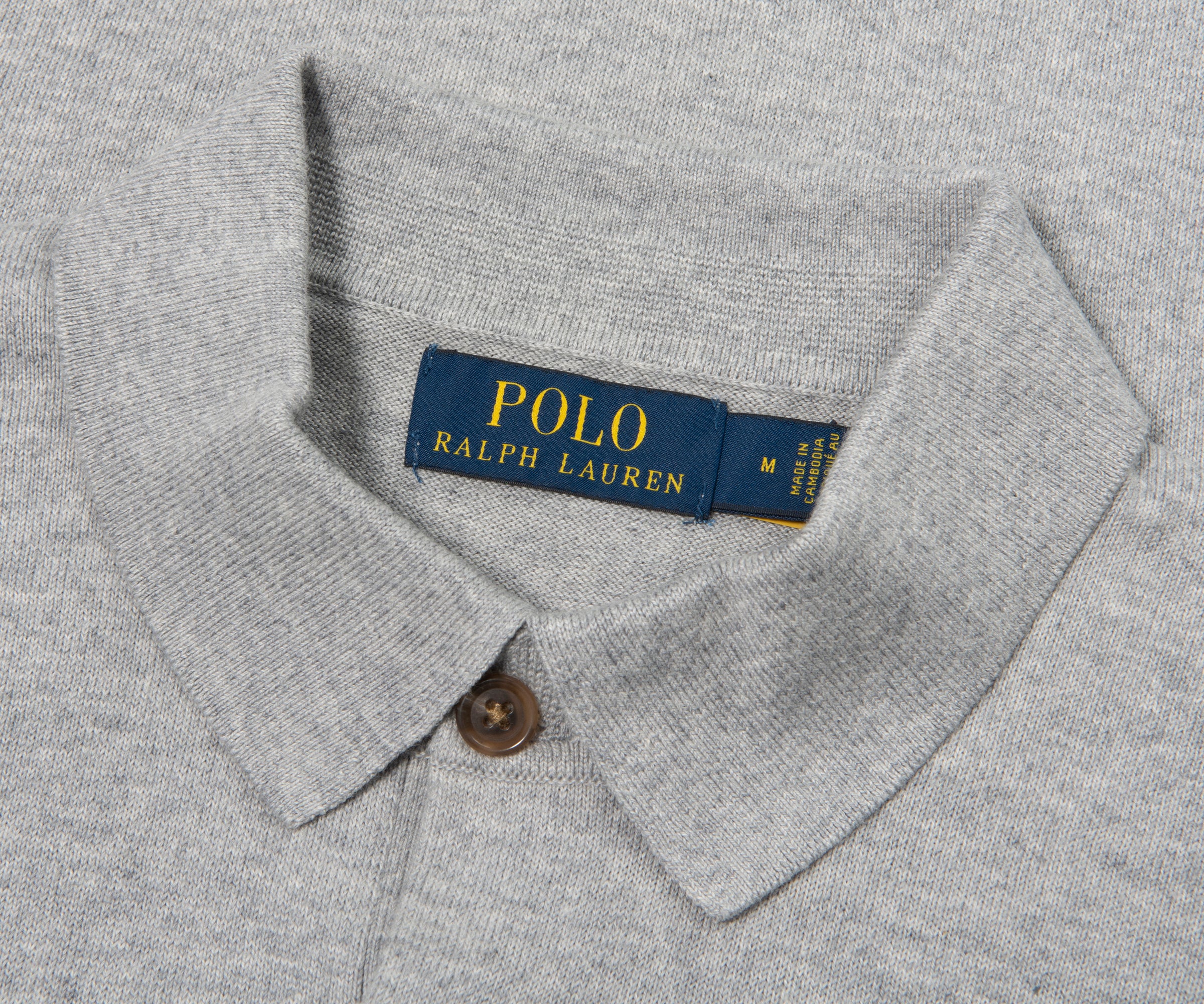 Ralph Lauren Grey Heather Knitted LS Polo
