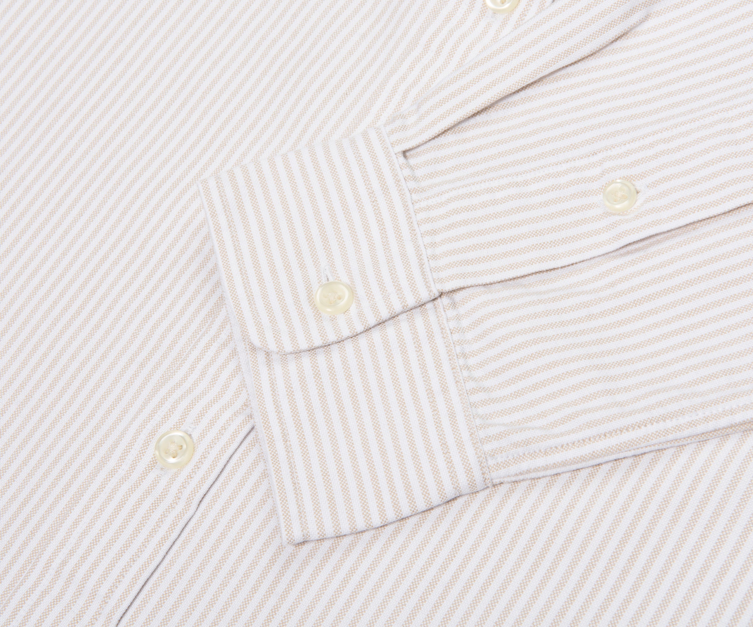 Ralph Lauren Cream/Beige Stripe Cotton Slim Fit Shirt