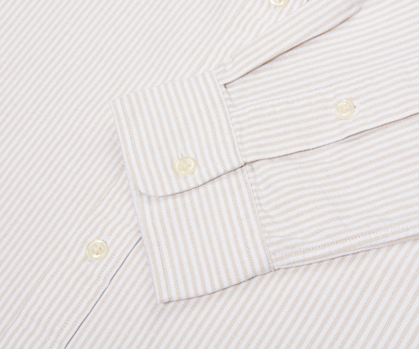 Ralph Lauren Cream/Beige Stripe Cotton Slim Fit Shirt