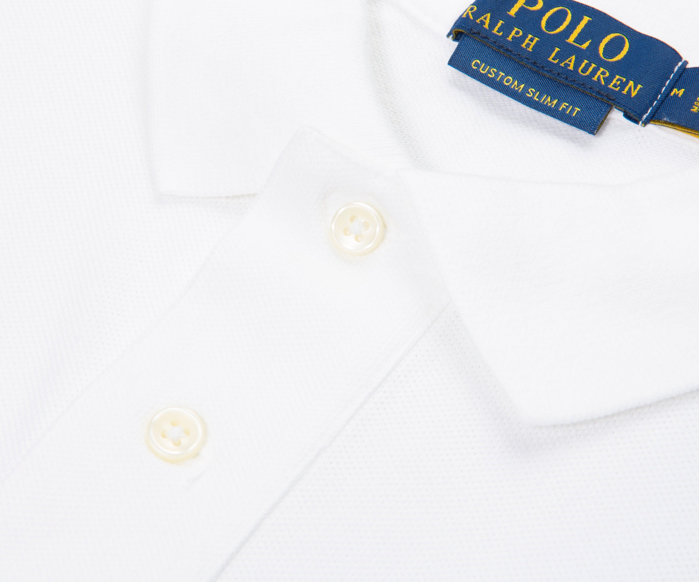Ralph Lauren White SS Custom Slim Fit Polo
