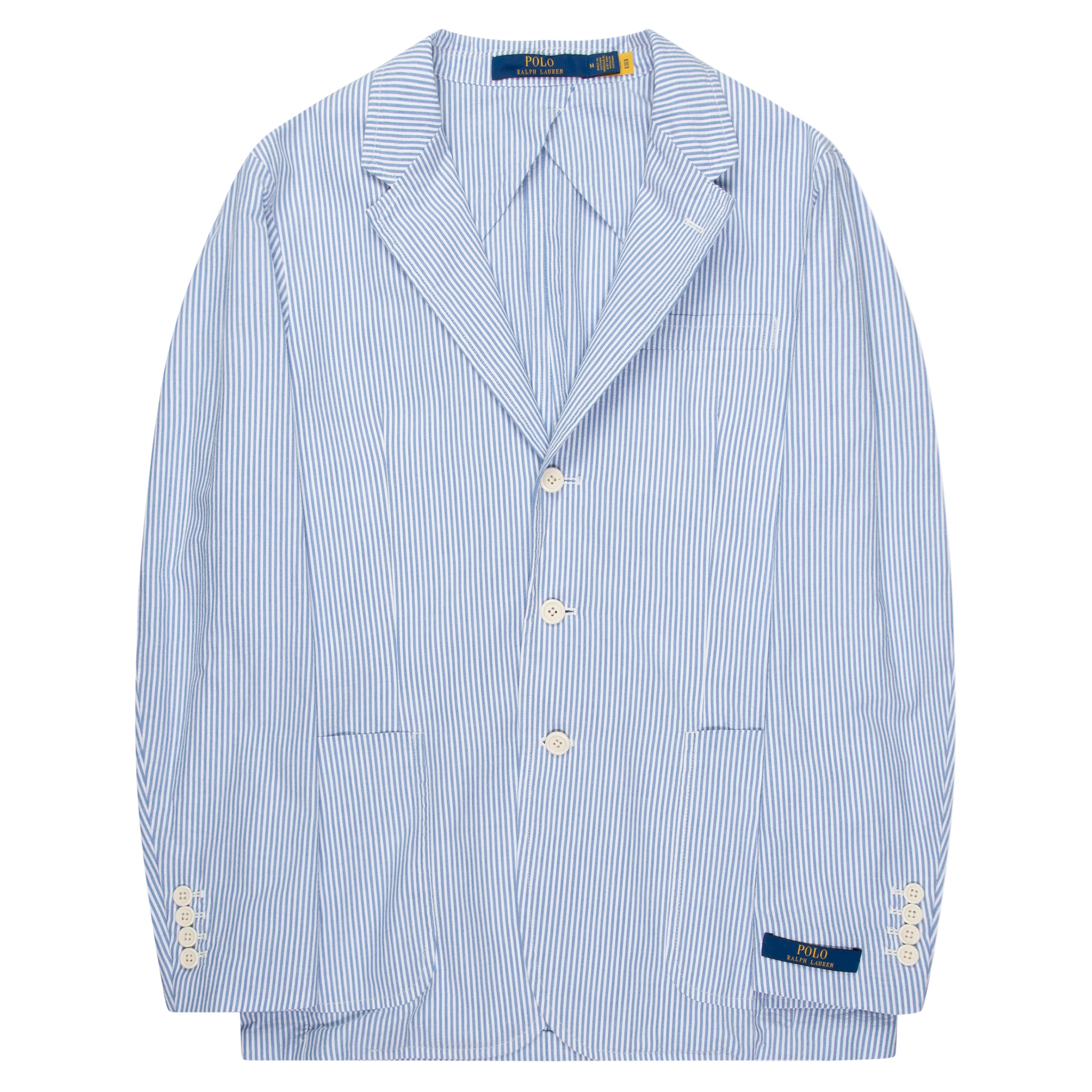Ralph Lauren Blue/White Striped Soft Blazer