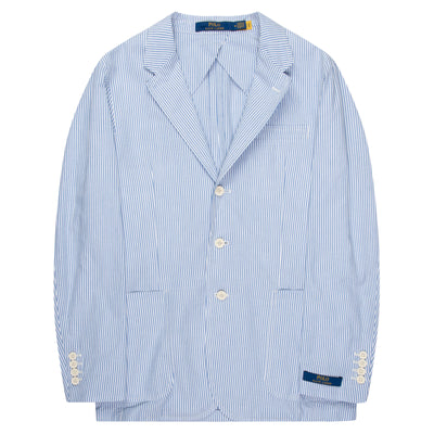 Ralph Lauren Blue/White Striped Soft Blazer