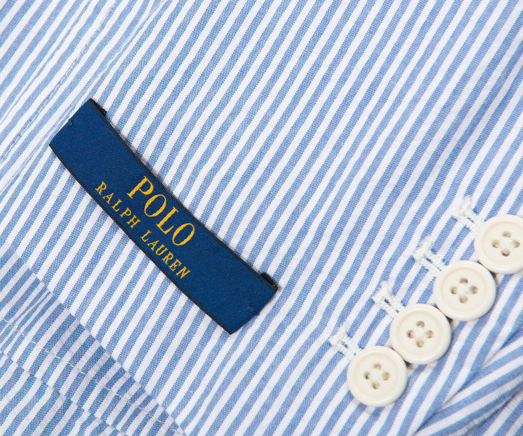 Ralph Lauren Blue/White Striped Soft Blazer