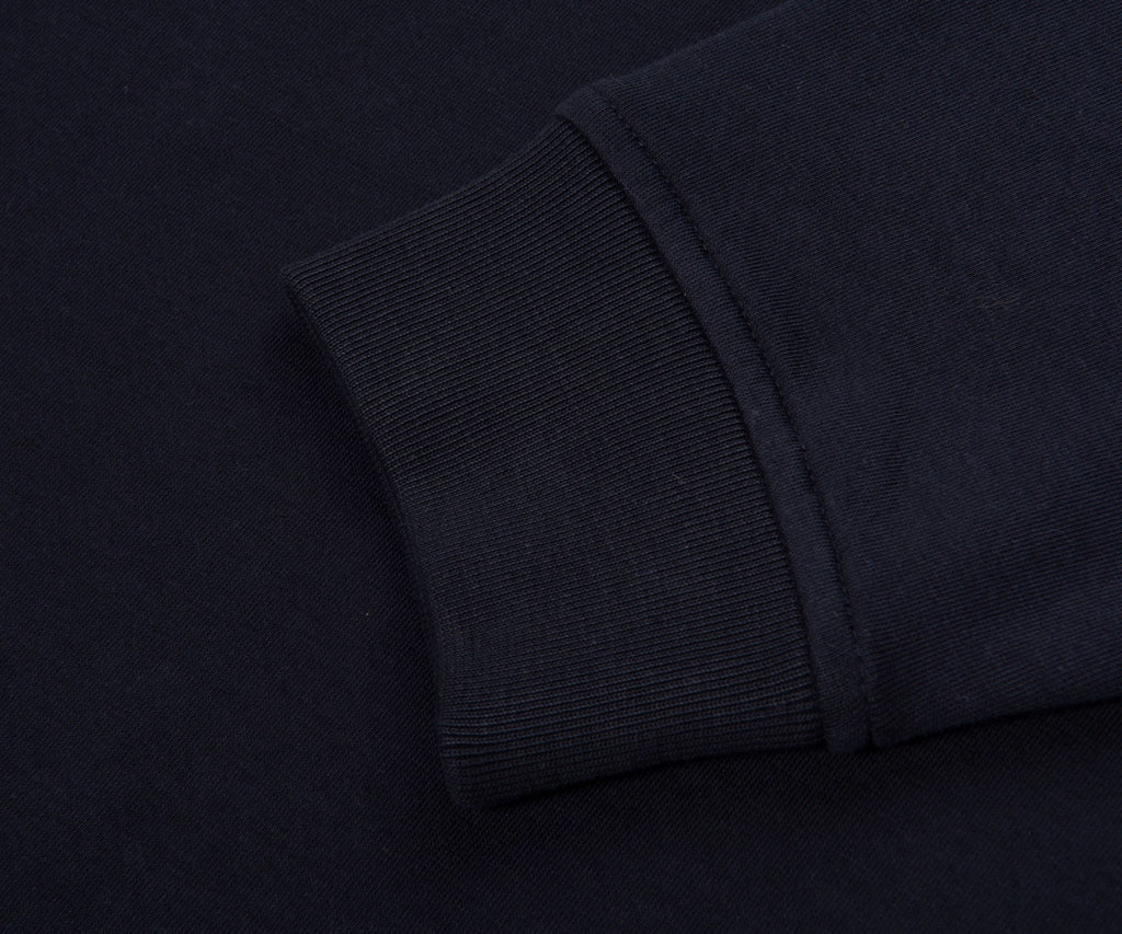 Moncler Navy Embroidered Logo 1/4 Zip Sweatshirt