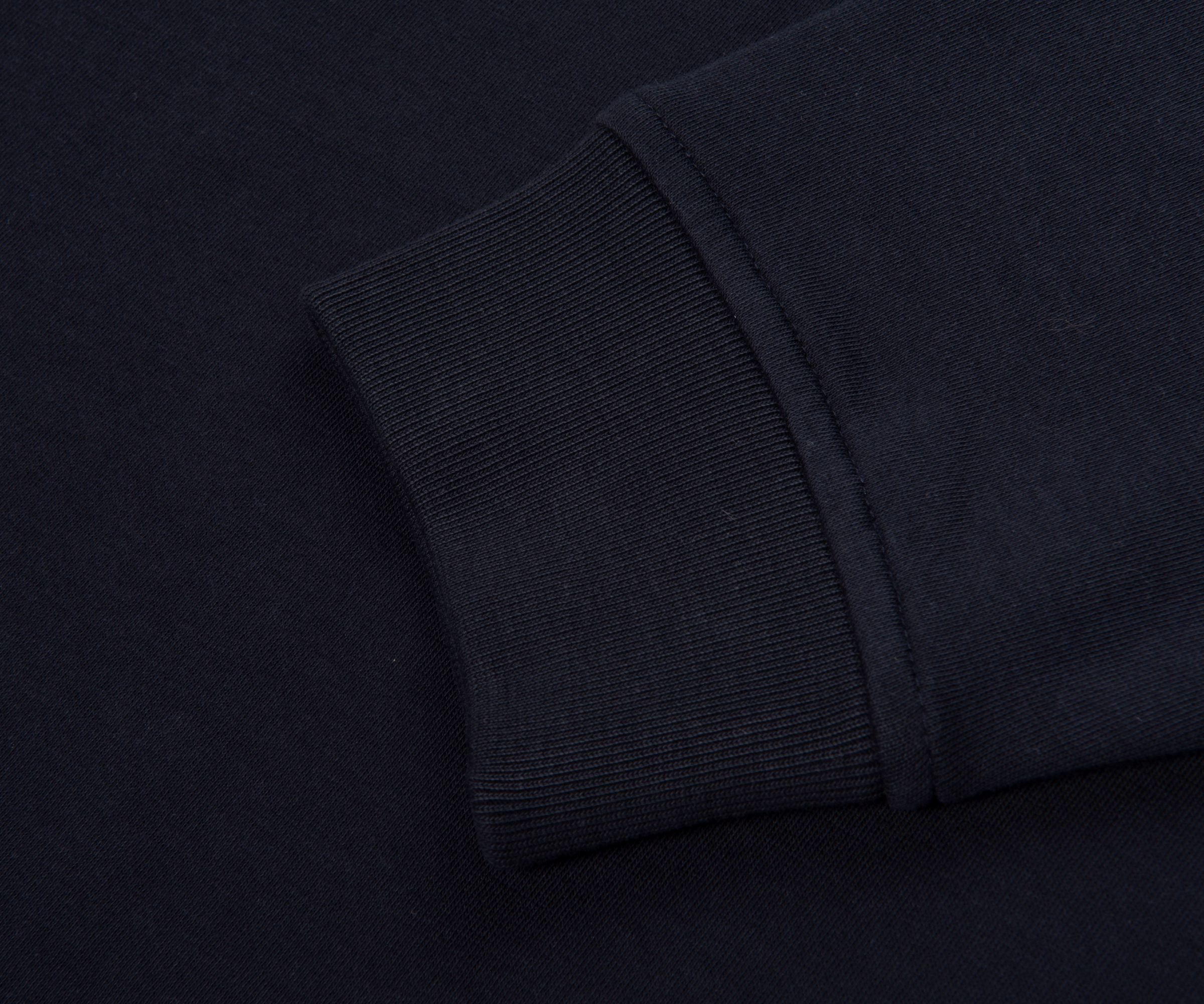 Moncler Navy Embroidered Logo 1/4 Zip Sweatshirt