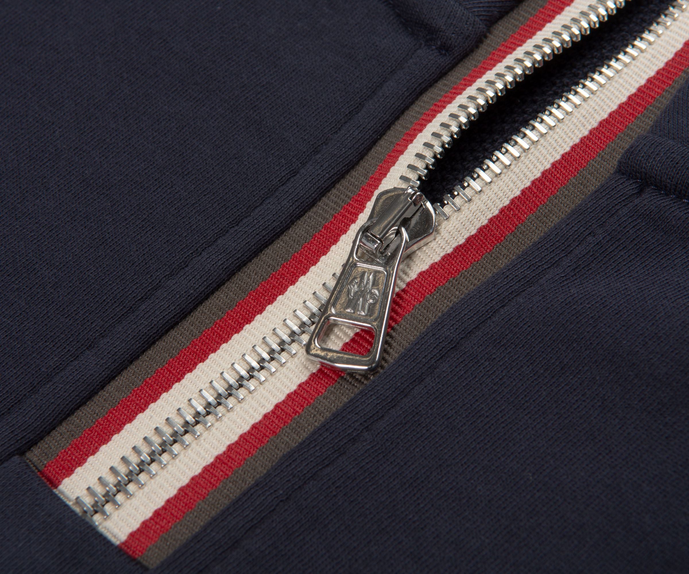 Moncler Navy Embroidered Logo 1/4 Zip Sweatshirt