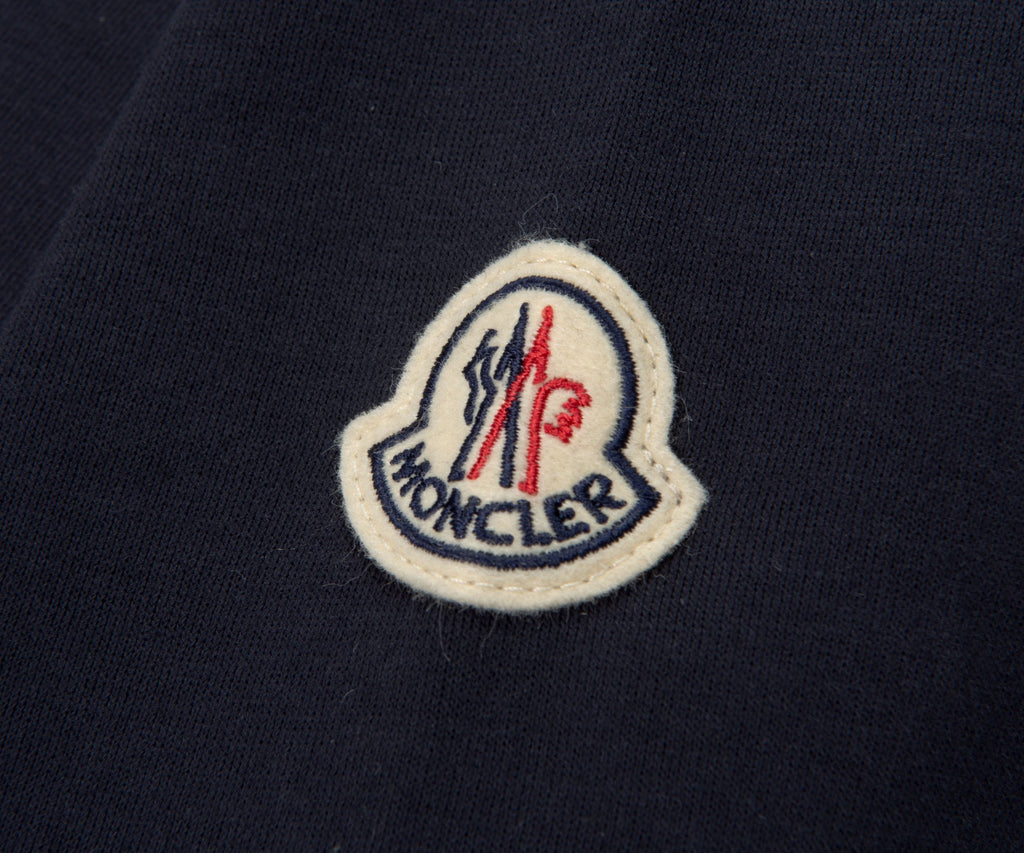 Moncler Navy Embroidered Logo 1/4 Zip Sweatshirt