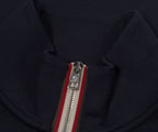 Moncler Navy Embroidered Logo 1/4 Zip Sweatshirt