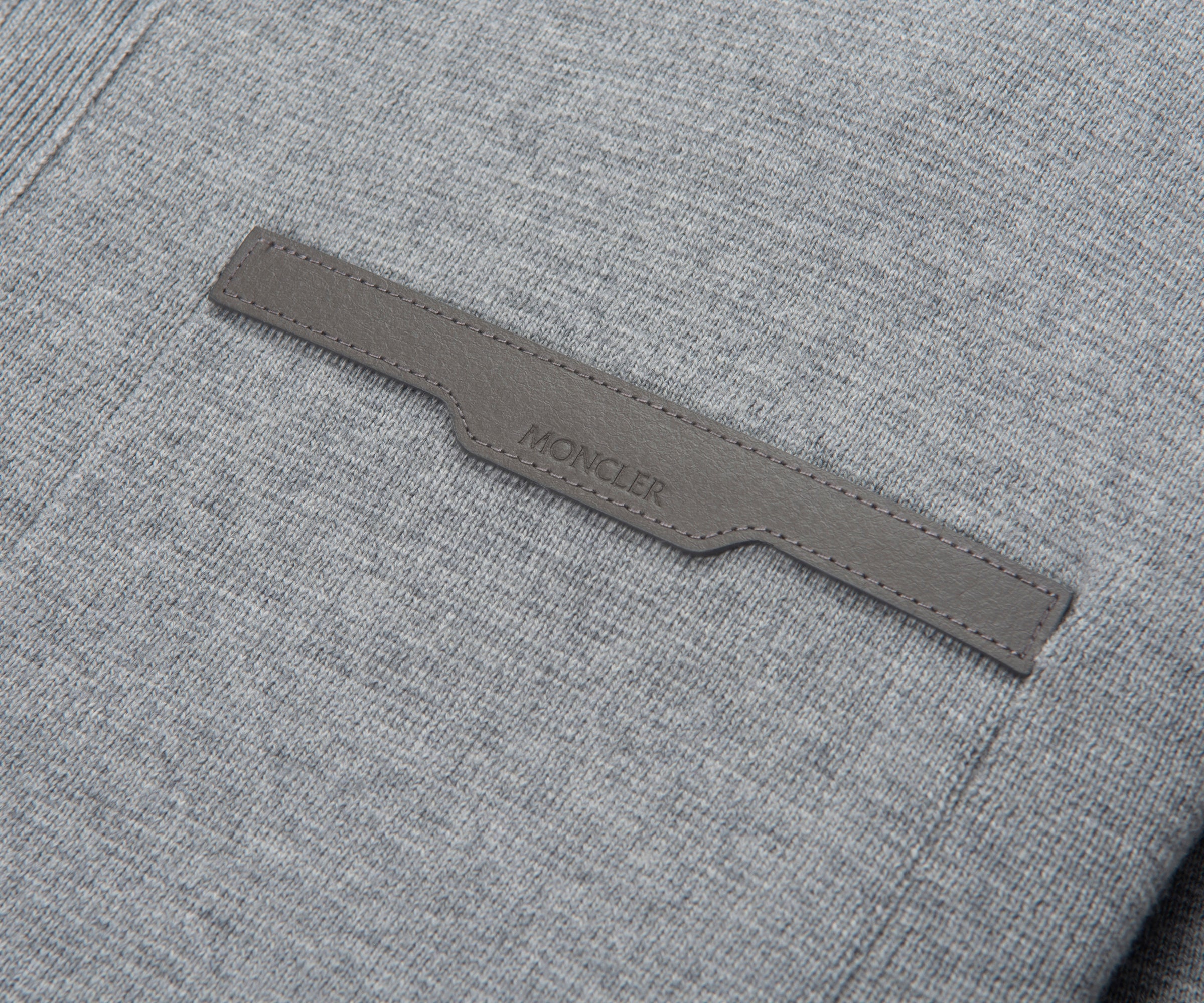 Moncler Grey Wool Zip-up 3 Pocket Cardigan