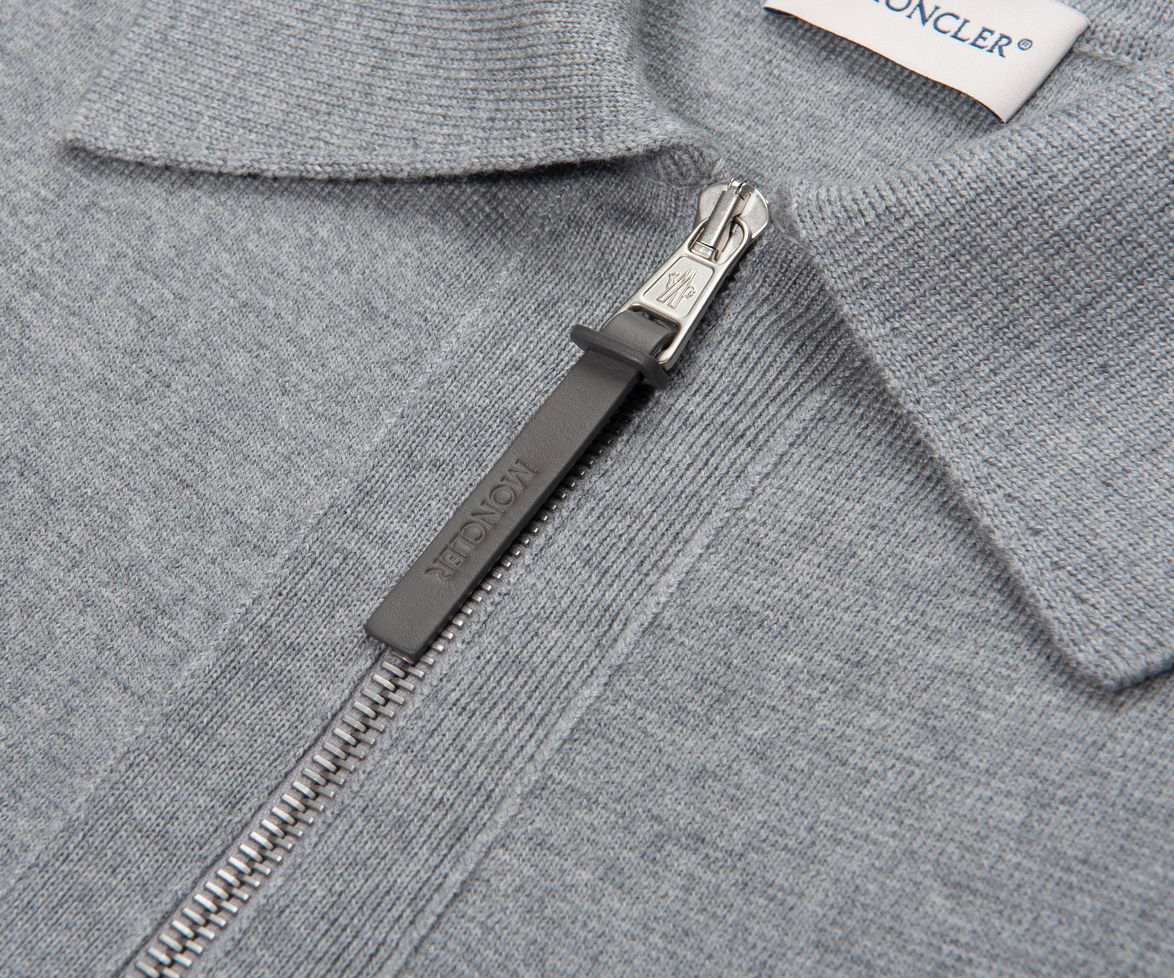 Moncler Grey Wool Zip-up 3 Pocket Cardigan