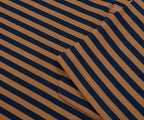 Moncler Navy/ Rust Striped Leather Pocket T-Shirt