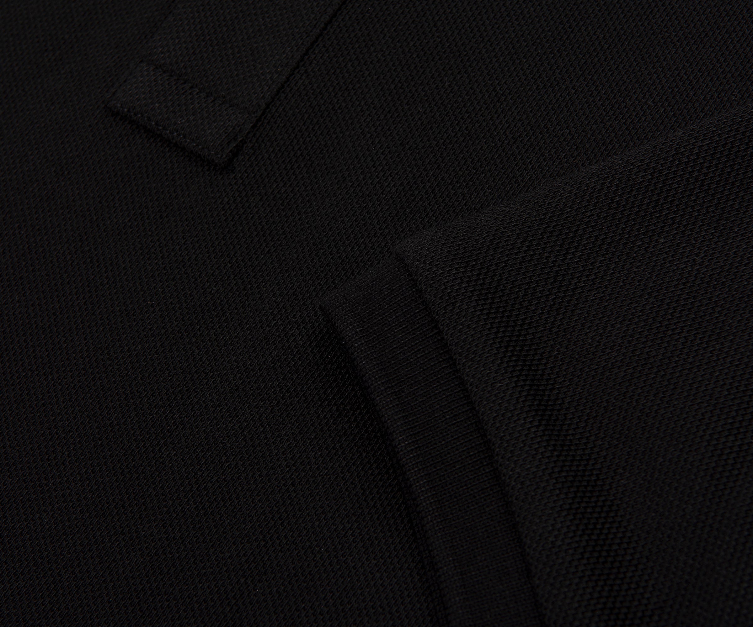 Moncler Black Leather Badge Silver Button Polo