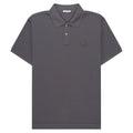 Moncler Grey Leather Badge Silver Button Polo