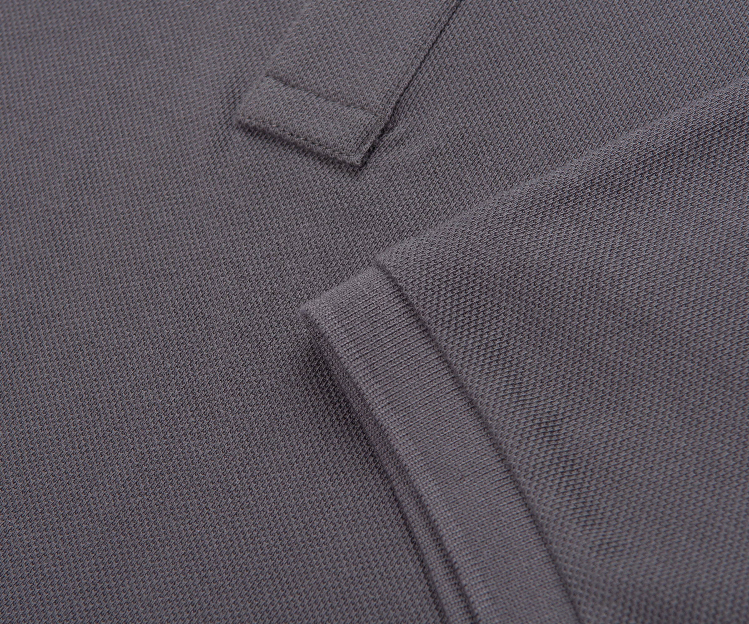 Moncler Grey Leather Badge Silver Button Polo