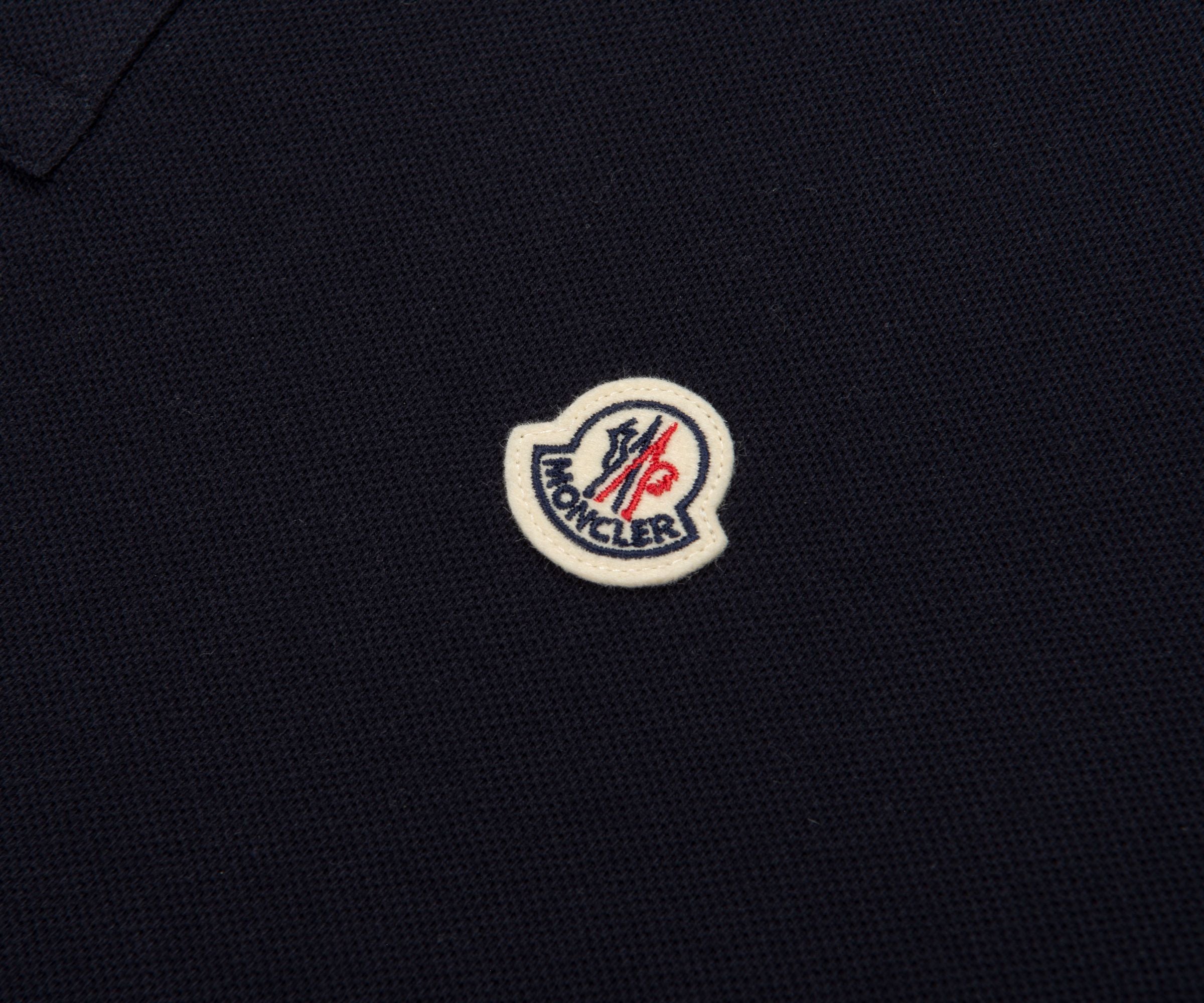 Moncler Classic Navy Tricolour-Trimmed Polo