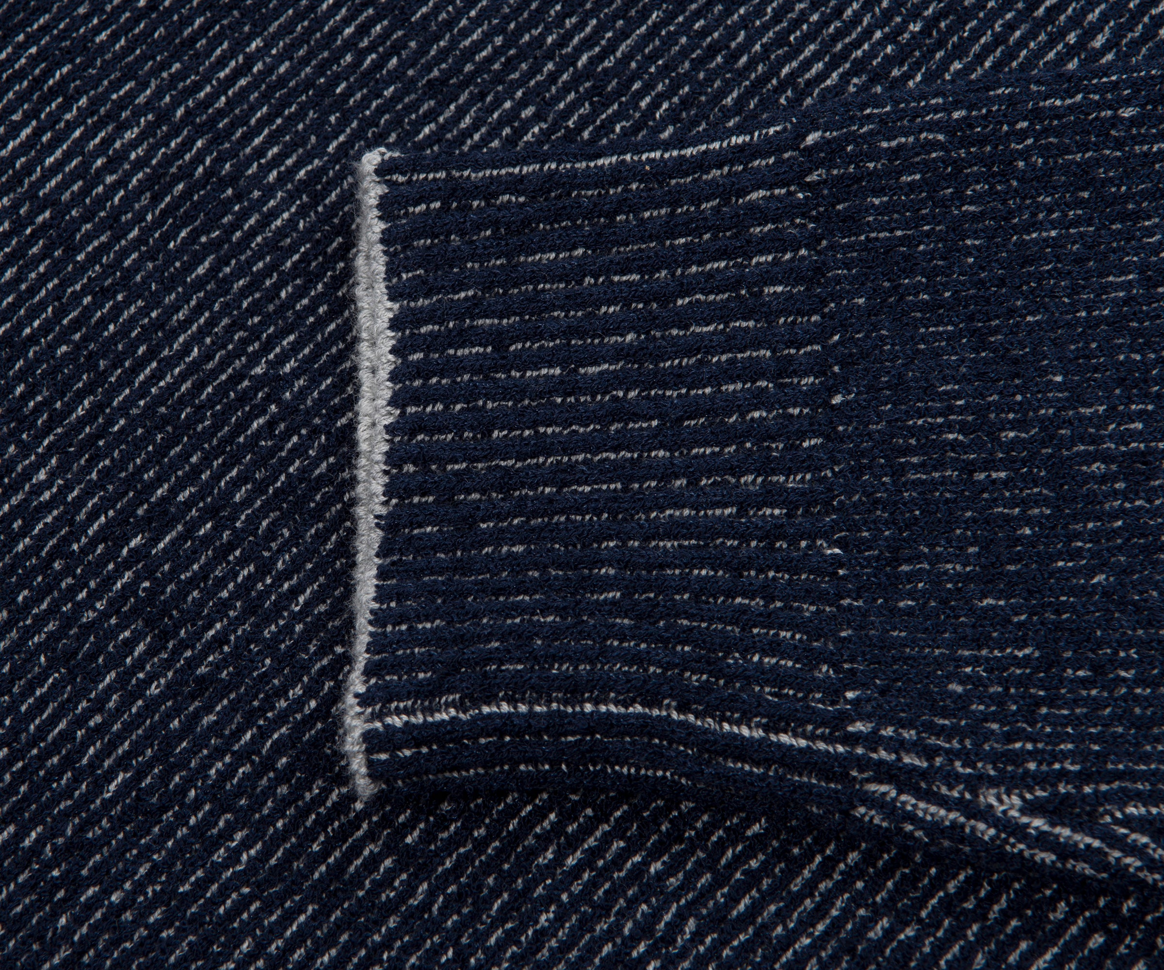 Stone Island Blue Melange Plated Rib Boucle Cotton Sweater