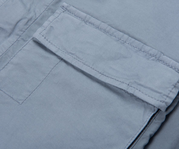 Stone Island Sky Blue Cotton Overshirt With Chest Pocket