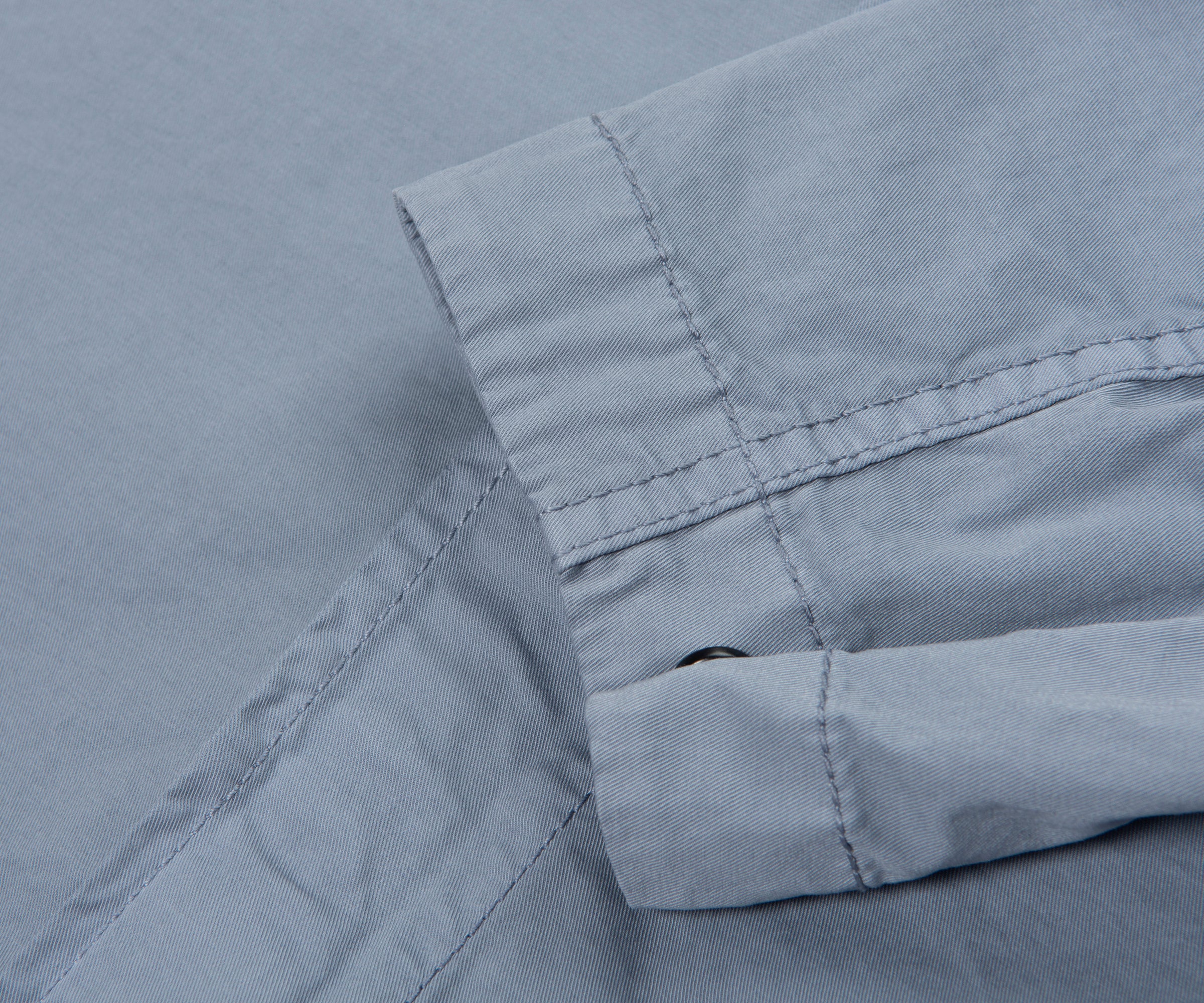 Stone Island Sky Blue Cotton Overshirt With Chest Pocket