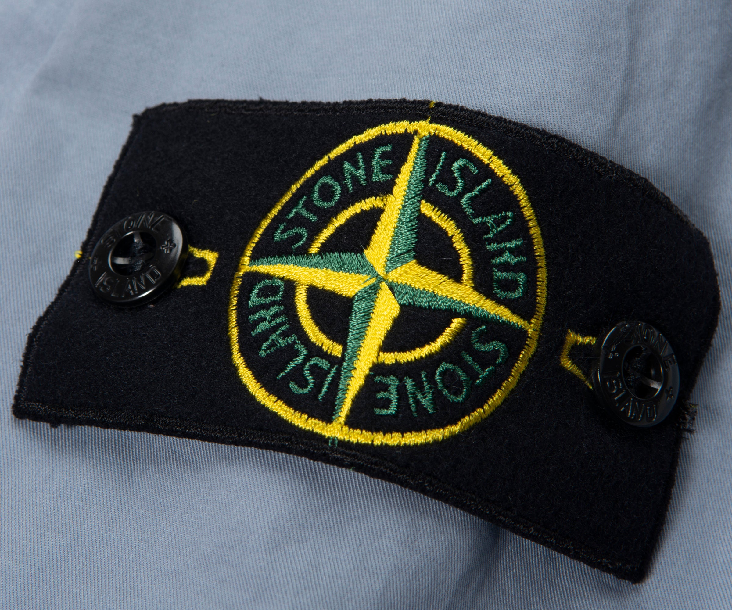 Stone Island Sky Blue Cotton Overshirt With Chest Pocket