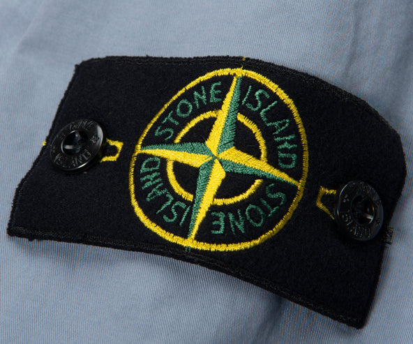 Stone Island Sky Blue Cotton Overshirt With Chest Pocket