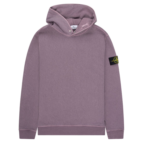 Stone Island Purple Brushed Cotton Hoodie