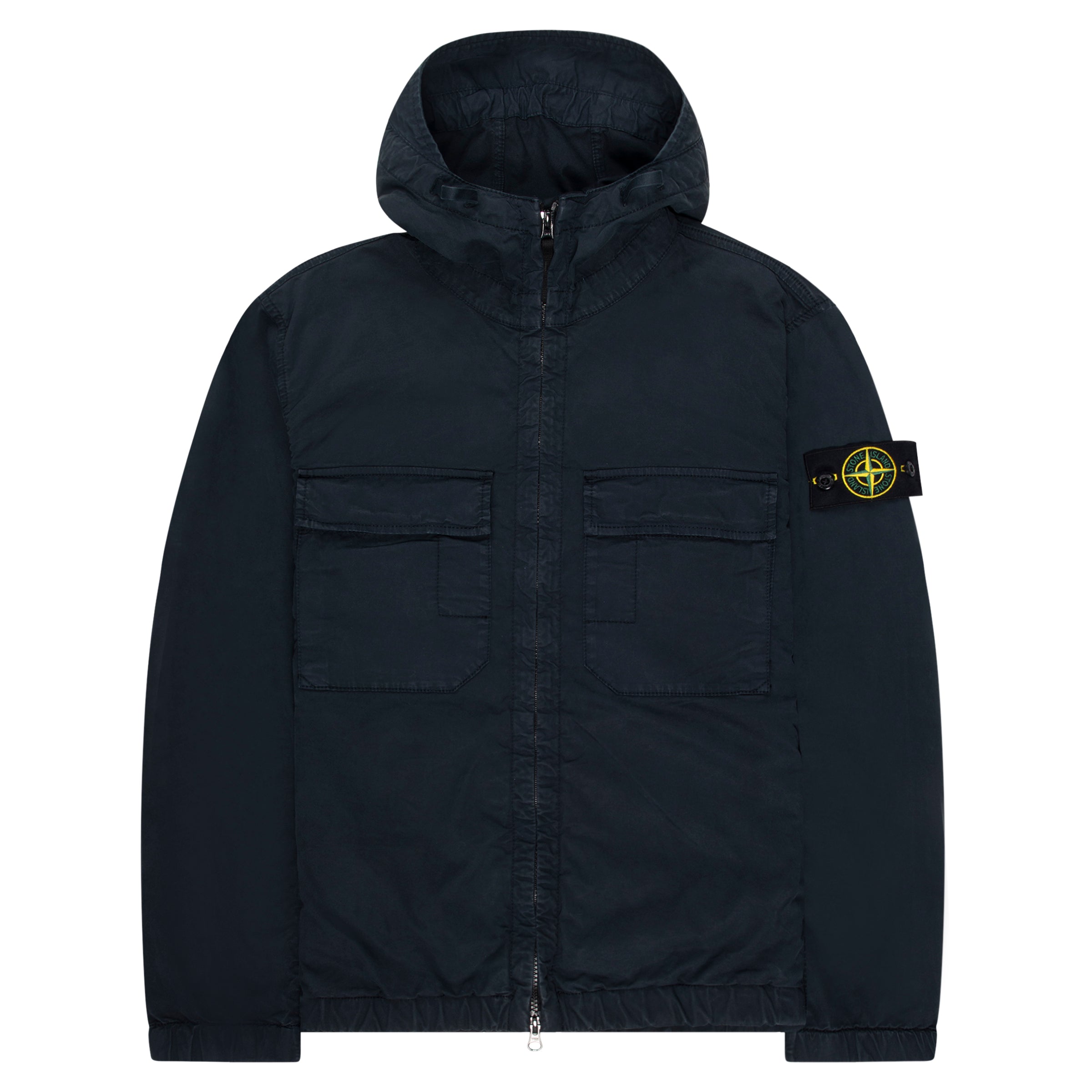 SS26 Stone Island Navy Stretch Cotton Twill TC Jacket at Pockets