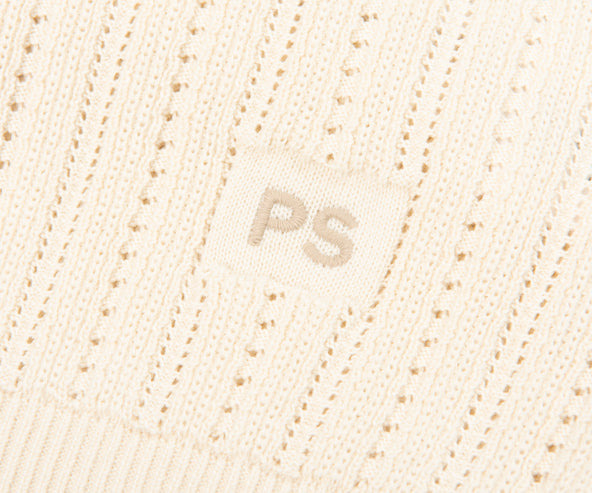 Paul Smith Cream Knitted Detailed Polo