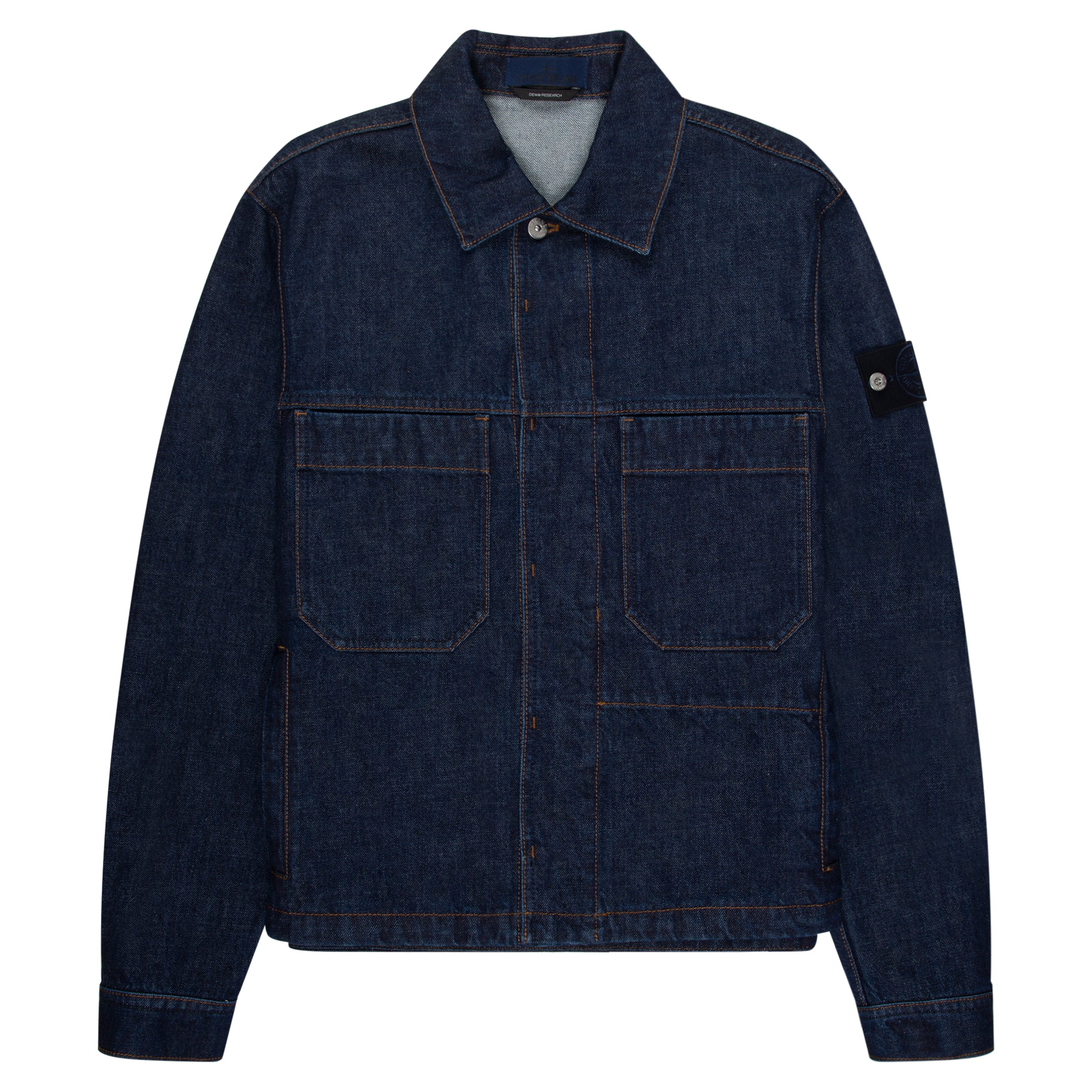 Stone Island Indigo Denim Rinsed Full Button Jacket