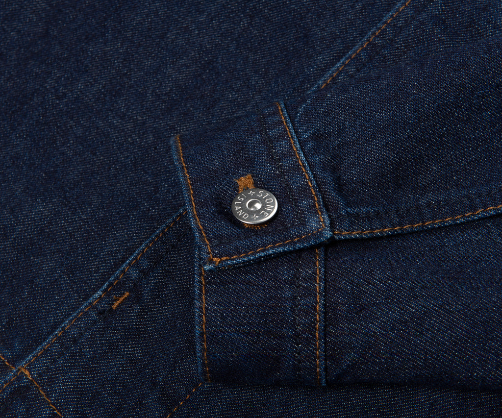 Stone Island Indigo Denim Rinsed Full Button Jacket