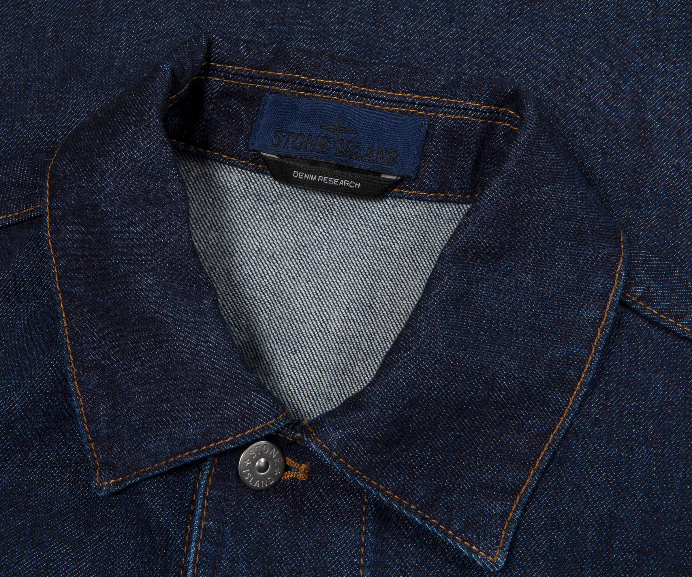 Stone Island Indigo Denim Rinsed Full Button Jacket