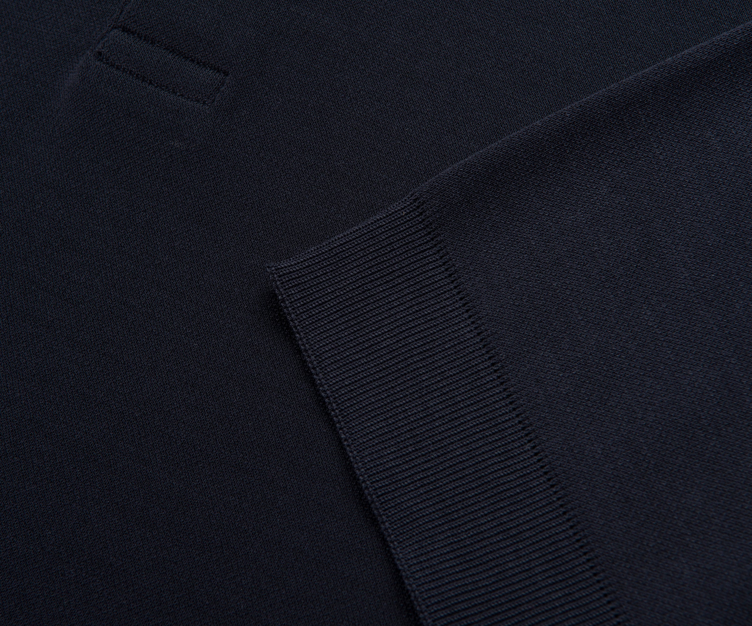 Herno Navy Knitted SS Polo Shirt
