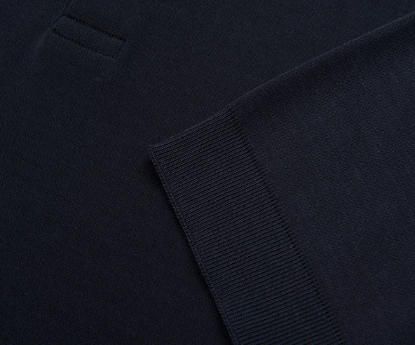Herno Navy Knitted SS Polo Shirt