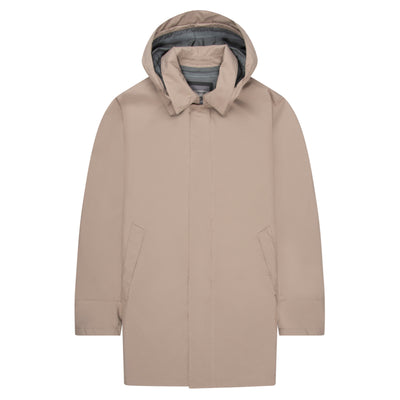 Herno Taupe Hooded Waterproof 3/4 Jacket