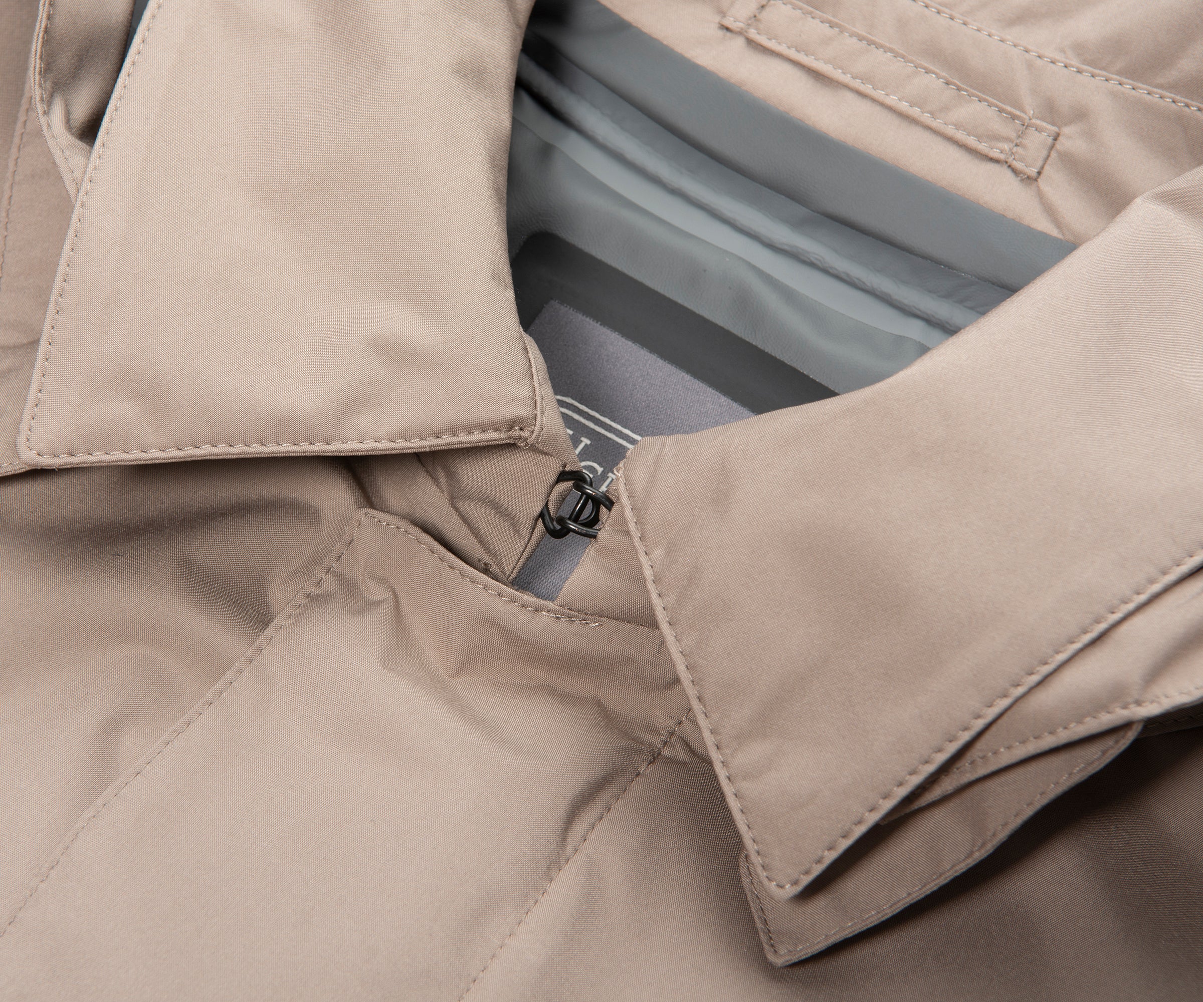 Herno Taupe Hooded Waterproof 3/4 Jacket