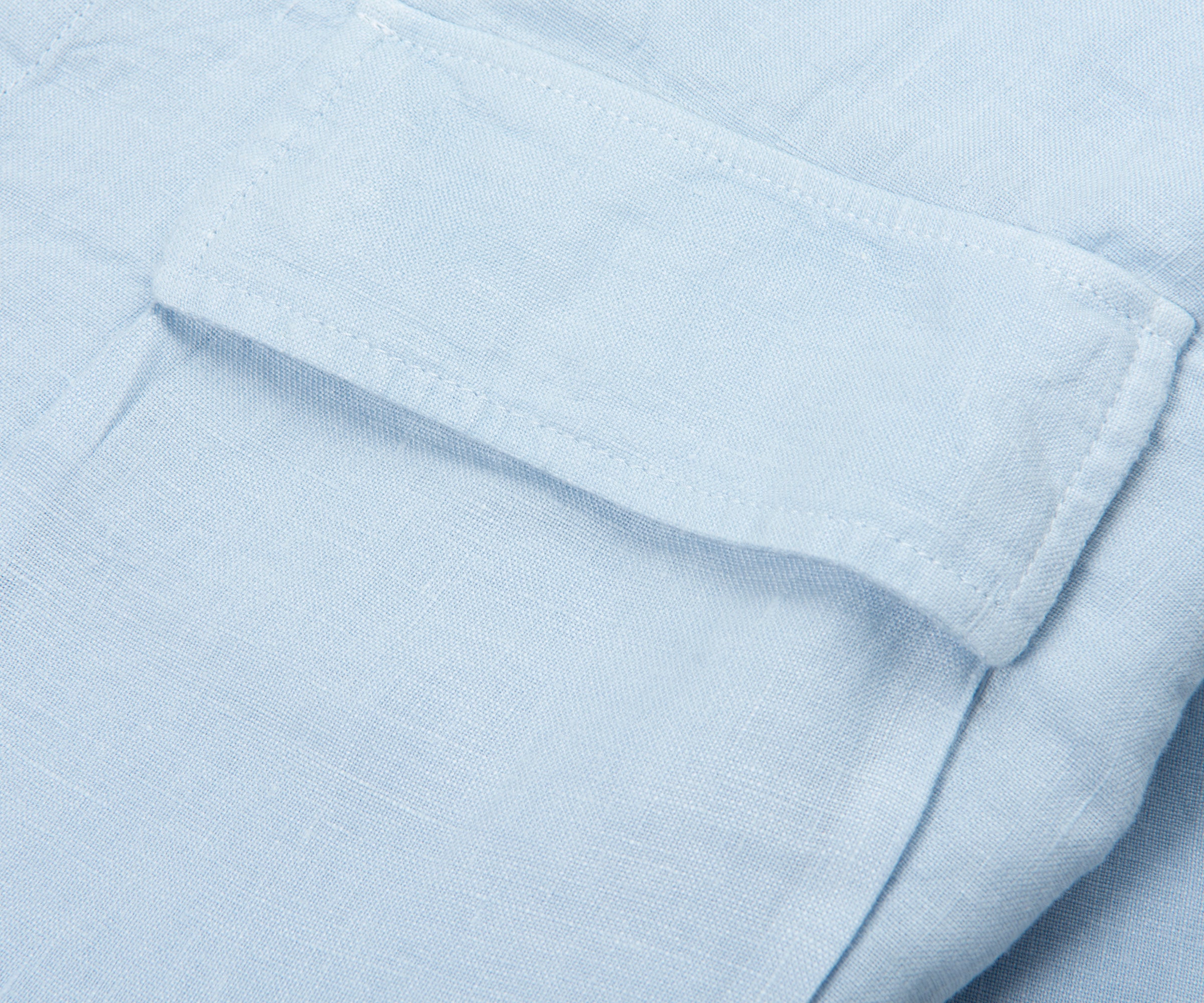 Belstaff Sky Blue Scale SS Linen Shirt