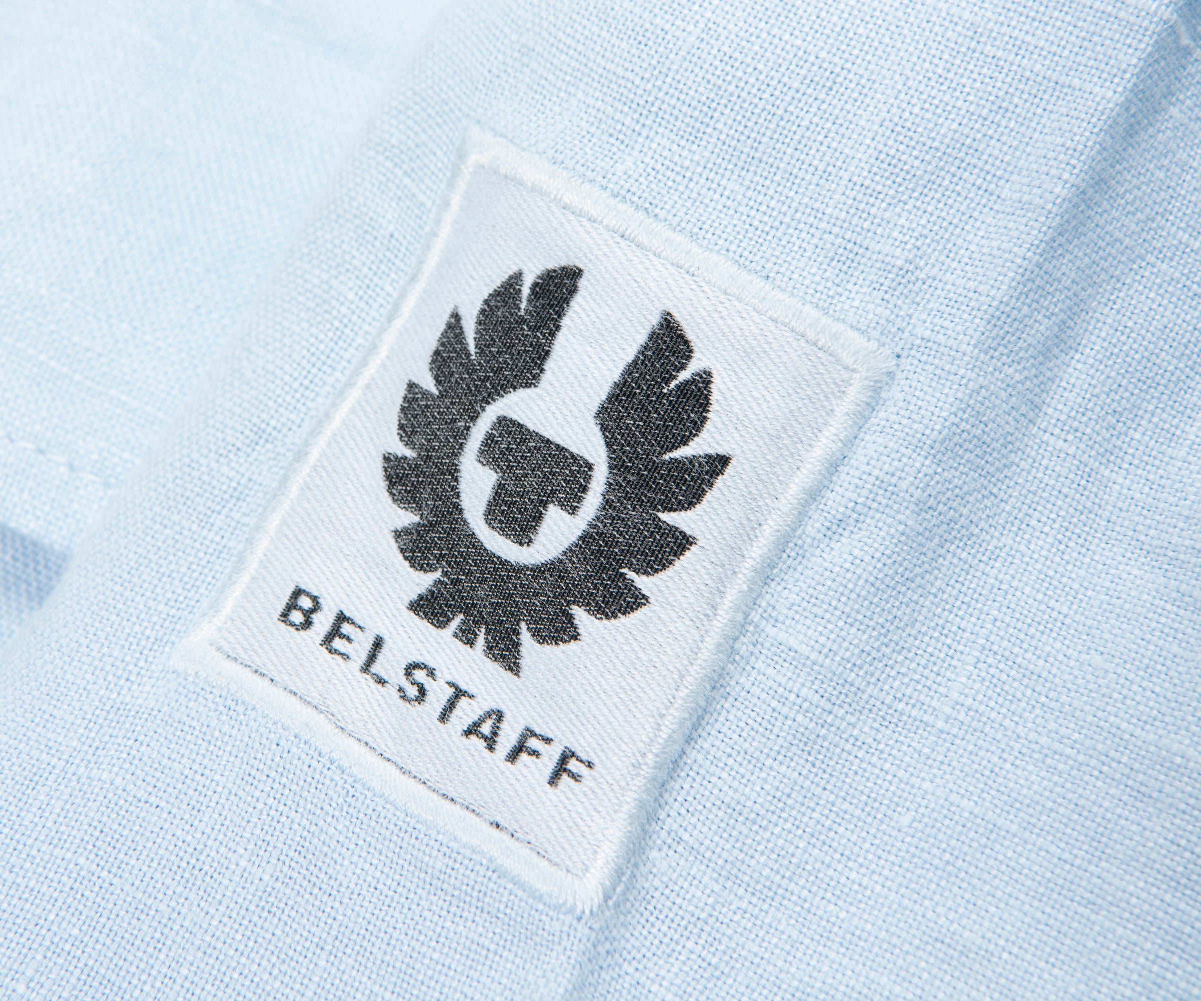 Belstaff Sky Blue Scale SS Linen Shirt
