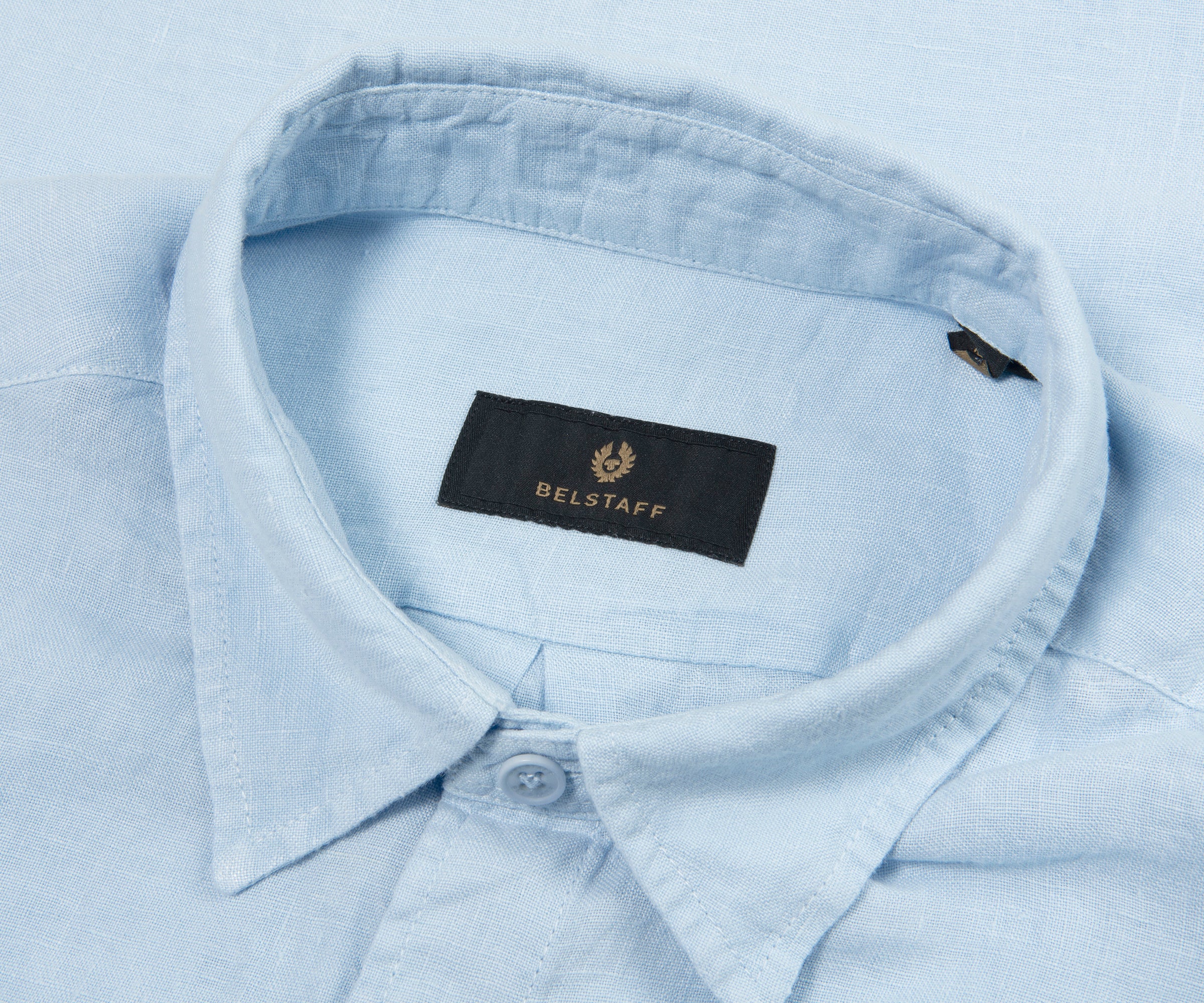 Belstaff Sky Blue Scale SS Linen Shirt