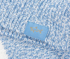 Paul & Shark Light Blue/White Fleck Striped 1/4 Button Knit