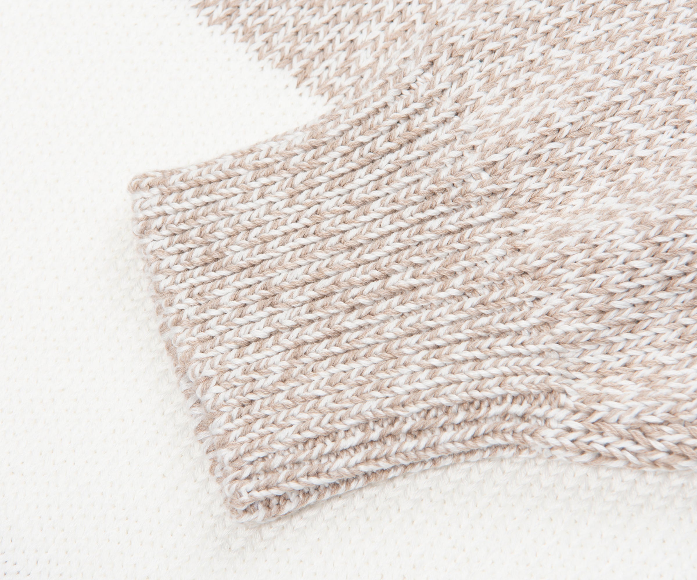 Paul & Shark Light Brown/White Fleck Striped 1/4 Button Knit