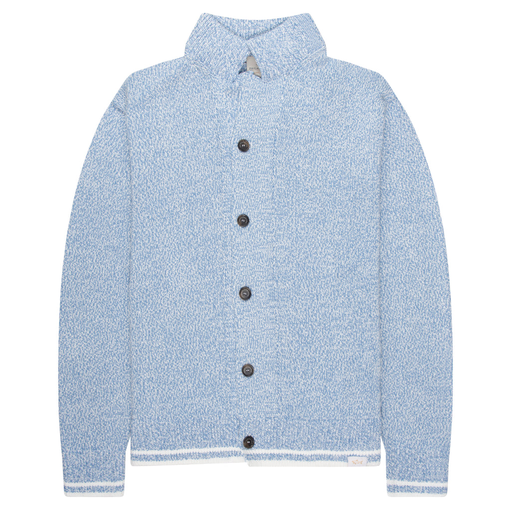 Paul & Shark Light Blue Fleck Knitted Cardigan