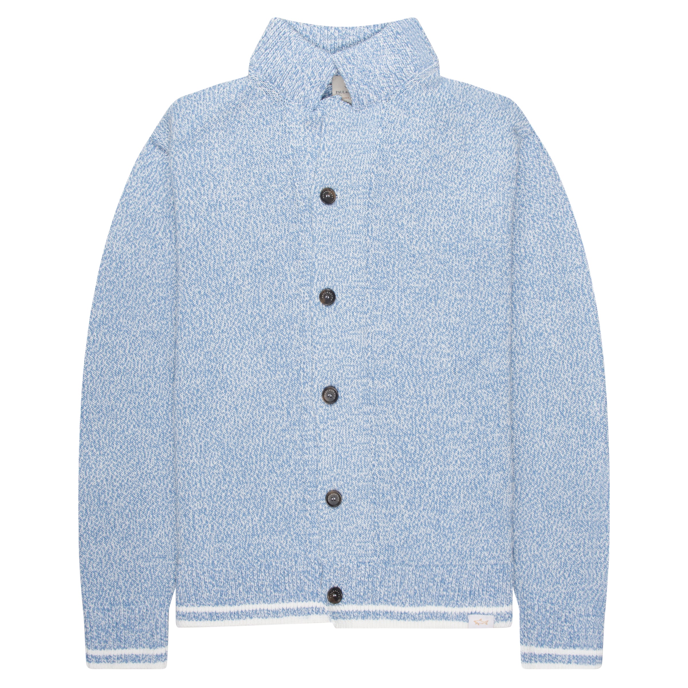 Paul & Shark Light Blue Fleck Knitted Cardigan