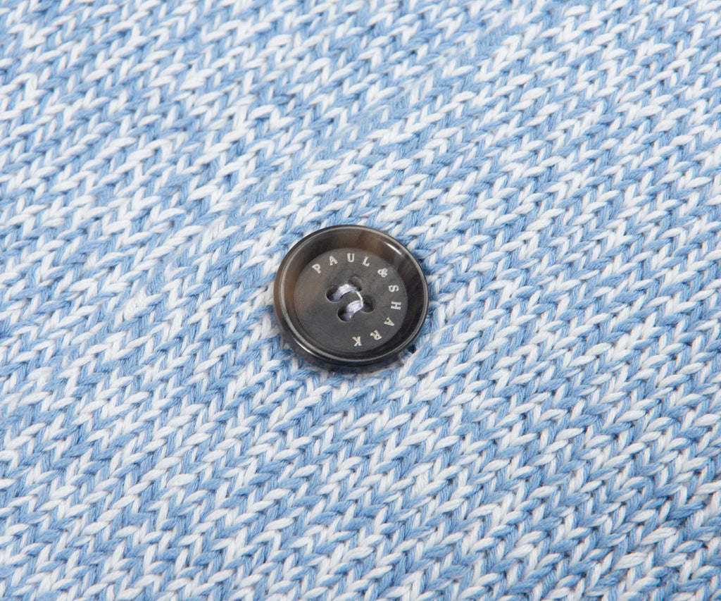 Paul & Shark Light Blue Fleck Knitted Cardigan